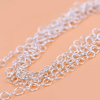 S925 sterling srebro krog veriga, nakit, dodatki, ročno DIY polizdelkov zapestnica anklet ogrlica verige materiala