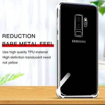 Shockproof Torbica Za Samsung Galaxy S8 S9 S10 Plus, Lite S20 Ultre Opomba 9 20 10 Plus Ultra Tanek Silikonski Telefon Primeru Hrbtni Pokrovček