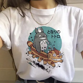 Totoro Majica s kratkimi rokavi Ženske Kawaii Studio Ghibli Harajuku Tshirt Poletje Obleko Luštna Ženska ulzzang T-shirt Vrh Tee