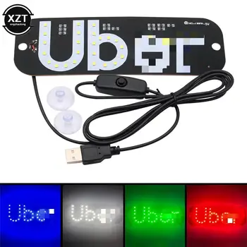 USB LED Lučka Plošča Opozorilni Znak Svetlo Notranjost Avtomobila Za Taxi Ubers Voznik Taxi Luč S Stikalom Sesalna Svetilnik Signal