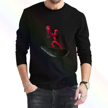 V Deadpool kralj Super anime Logotip Klasičnih T-Shirt 2021 Najnovejše Poletje Men ' s Long Sleeve Priljubljena Tees Majica Vrhovi Nove Unisex