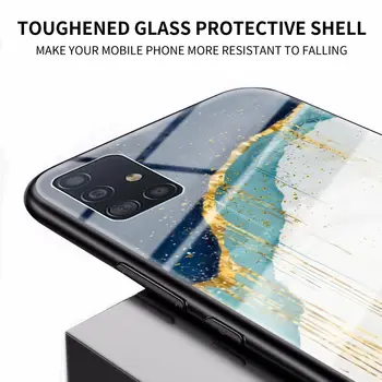 Vitrina Za Samsung Galaxy A50 A51 A70 M51 A71 A72 5G A40 A30 A10 M31 Kaljeno Telefon Zajema Luksuzni Zlato Folijo Umetnosti Coque Nazaj