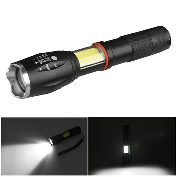 XM-L2 U3 T6 COB Žarnica Luči za Lov, Kolesarjenje Svetlobe Kampiranje Led Svetilko, Baklo Moč 18650 ali AAA Baterije Zoom Nepremočljiva