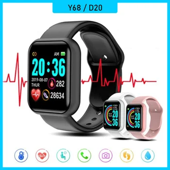 Y68 D20 Pametno Gledati Fitnes Tracker Moški Ženske SmartWatch Srčni utrip, Krvni Tlak Monitor Pametne Ure Darilo Za Android IOS