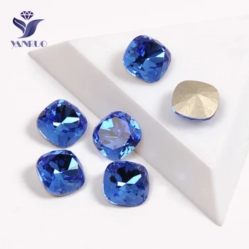 YANRUO 4470 Blazine Cut Sapphhire Svetlo Modra Okrasnih Sešiti Kristali Kamni Šivanje Okrasnih Steklenih Kremplji DIY Obleke