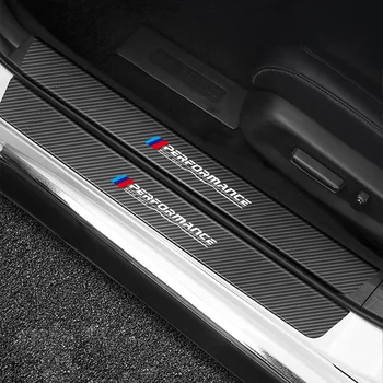 Za BMW Performance Motor Športni 4pcs 3D Ogljikovih Vlaken Vrata Avtomobila Polico Dekoracijo Nalepke Nalepke Avto Dodatki