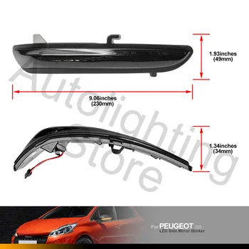 Za Peugeot 2008 208 sem MK1 2013 2016-2019 Citroen C3 Led Dinamični Strani Ogledalo Blinker Indikatorska Lučka Vključite Opozorilne Luči